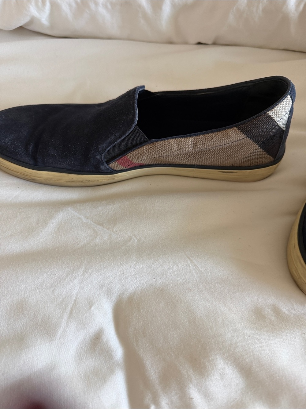 Burberry woman’s  Navy Slip-On Canvas & Suede Casual Shoes - Picture 4 of 7